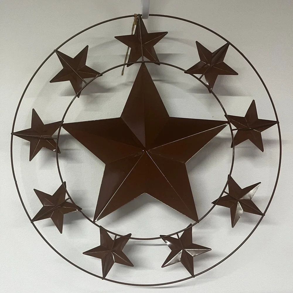Patriotic Metal Barn Star Wall Decor Red White Blue 18
